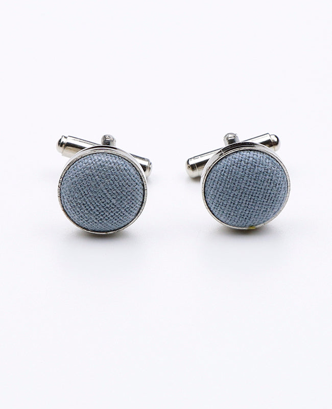 Boutons de Manchette Bleu n°2 en Coton «Edgard»