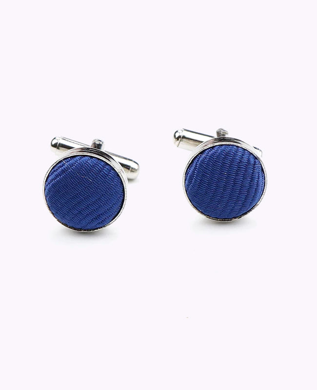 Boutons de Manchette Bleu n°2 en Polyester «Lucien»