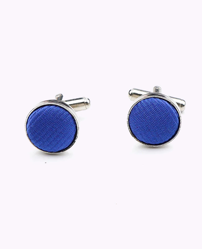 Boutons de Manchette Bleu n°3 en Polyester «Lucien»