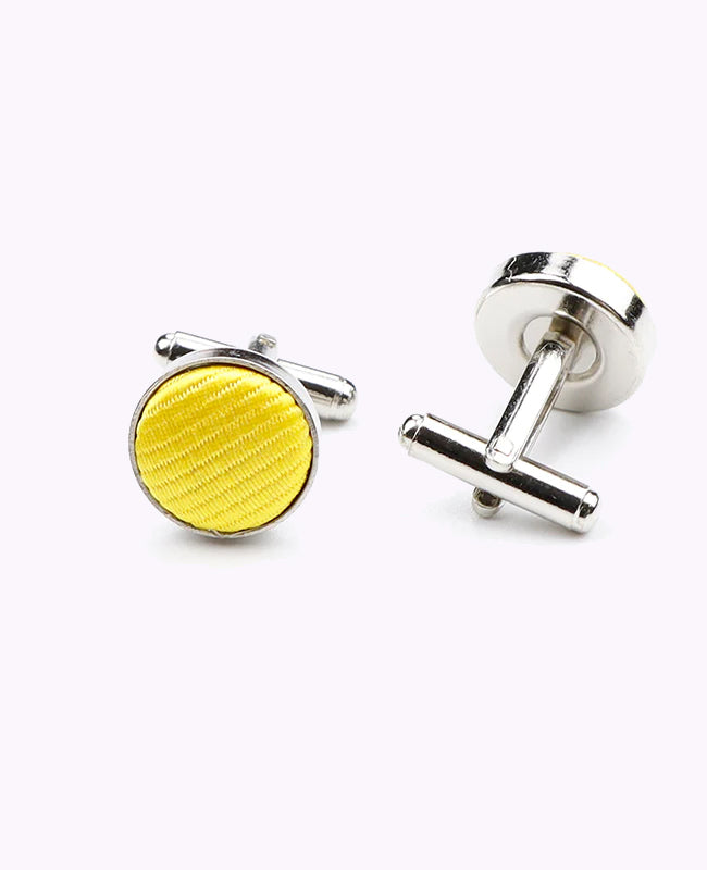 Boutons de Manchette Jaune n°1 en Polyester «Lucien»