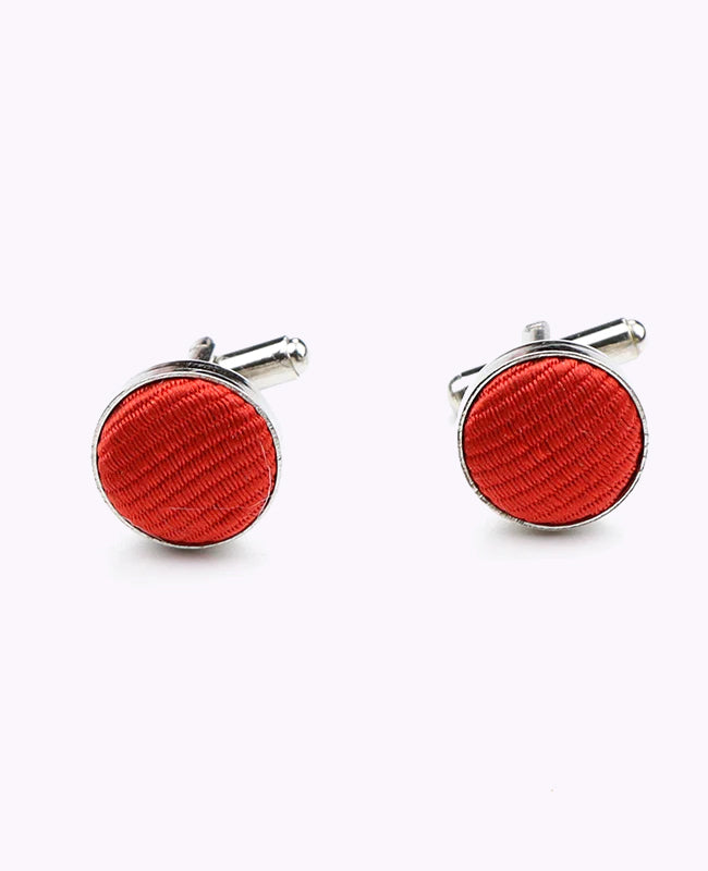 Boutons de Manchette Rouge n°2 en Polyester «Lucien»