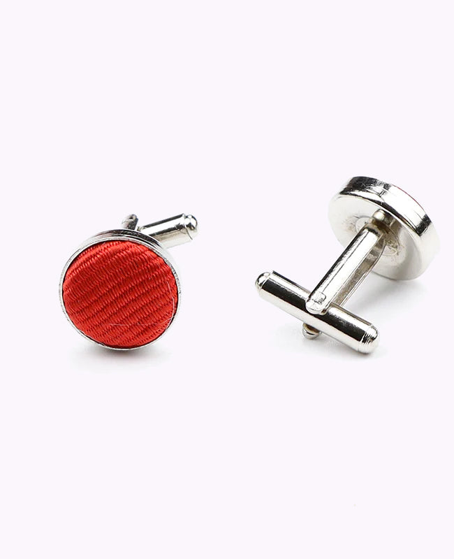 Boutons de Manchette Rouge n°2 en Polyester «Lucien»