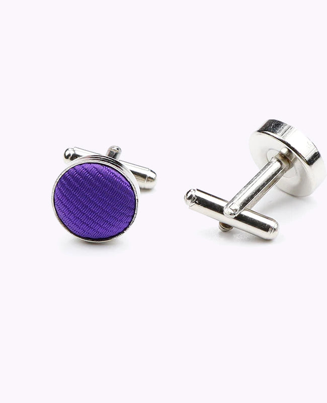 Boutons de Manchette Violet n°1 en Polyester «Lucien»