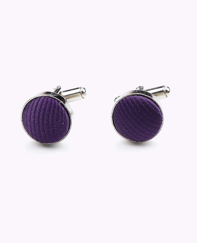 Boutons de Manchette Violet n°2 en Polyester «Lucien»