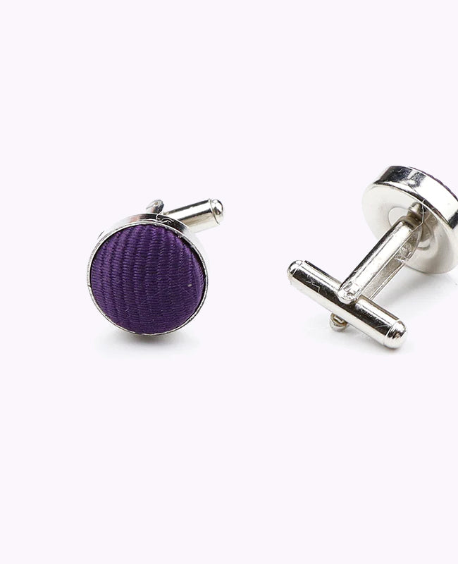 Boutons de Manchette Violet n°2 en Polyester «Lucien»