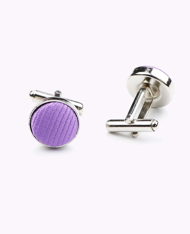 Boutons de Manchette Violet n°3 en Polyester «Lucien»