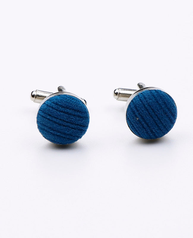 Boutons de Manchette Bleu n°2 en Velours «Marius»