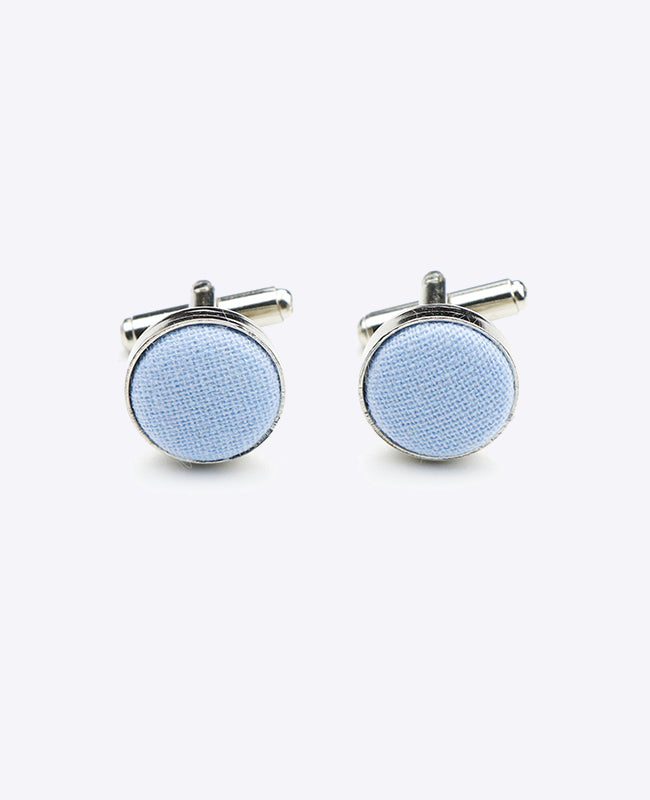 Boutons de Manchette Bleu n°8 en Coton «Edgard»