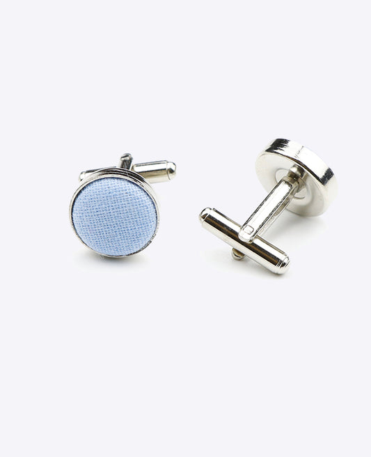 Boutons de Manchette Bleu n°8 en Coton «Edgard»