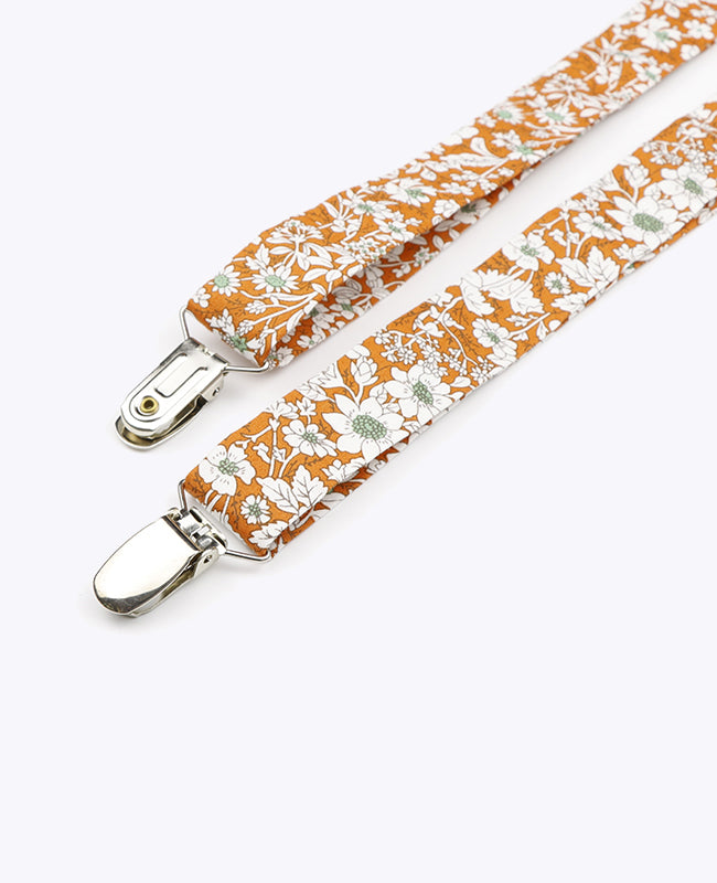 Bretelles Homme Liberty Orange en Coton «Clovis»