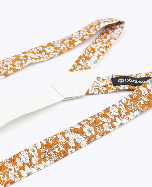 Bretelles Homme Liberty Orange en Coton «Clovis»