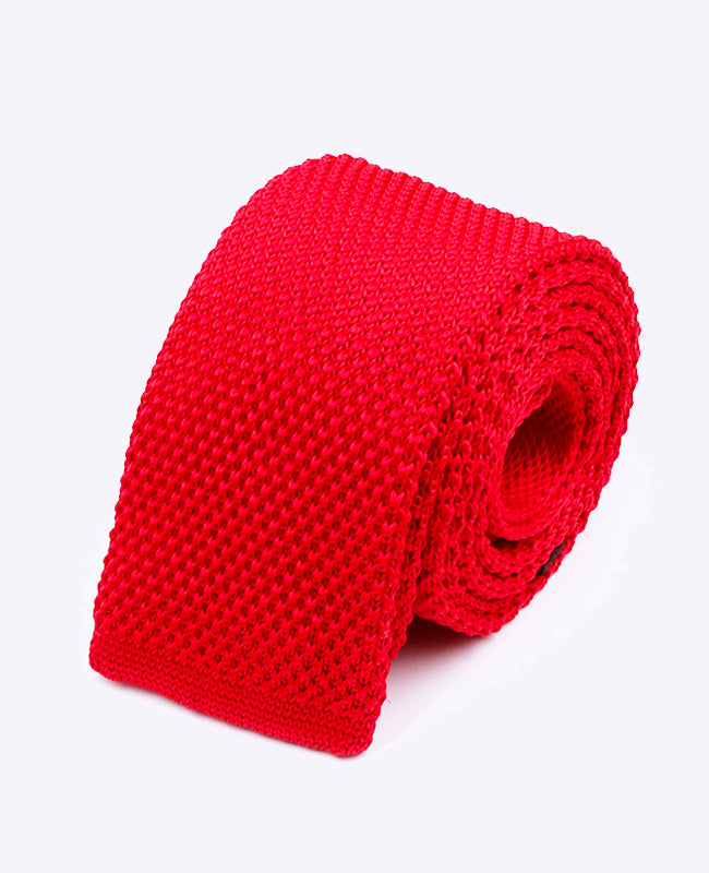 Cravate Rouge n°2 Homme en Tricot «Léon»