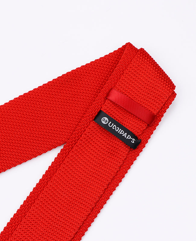 Cravate Rouge n°2 Homme en Tricot «Léon»