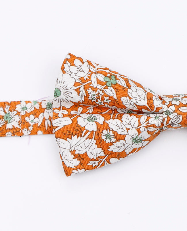 Noeuds Papillon Liberty Orange Père & Fils en Coton «Clovis»