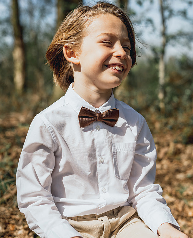 Noeud Papillon Marron Enfant en Polyester «Lucien»