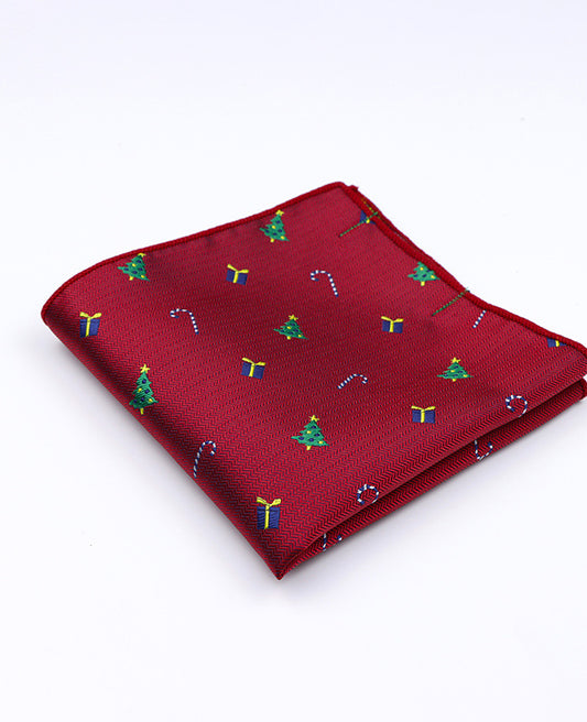 Pochette de Costume de Noël Rouge n°2 en Polyester «Christmas»