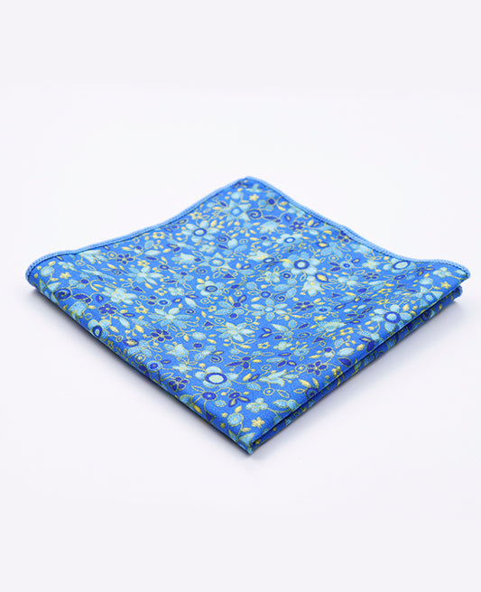 Pochette de Costume Liberty Bleu n°3 en Coton «Gaspard»