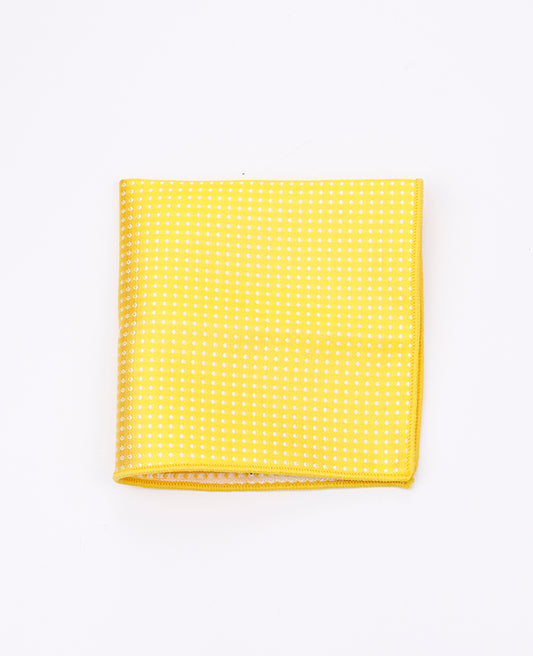 Pochette de Costume Jaune n°1 à Pois en Polyester «Louis»