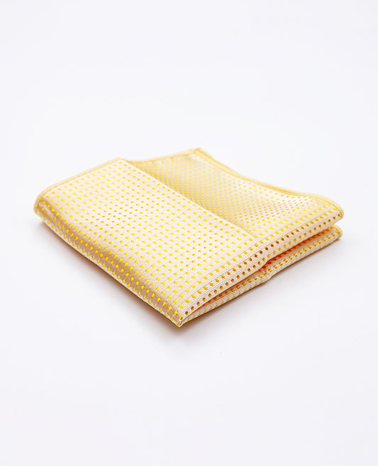 Pochette de Costume Jaune n°2 à Pois en Polyester «Louis»