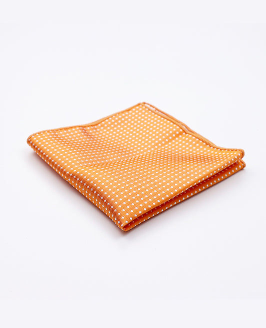 Pochette de Costume Orange à Pois en Polyester «Louis»