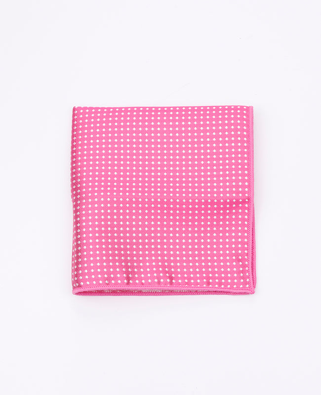 Pochette de Costume Rose n°2 à Pois en Polyester «Louis»