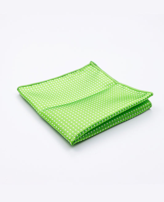 Pochette de Costume Vert n°1 à Pois en Polyester «Louis»