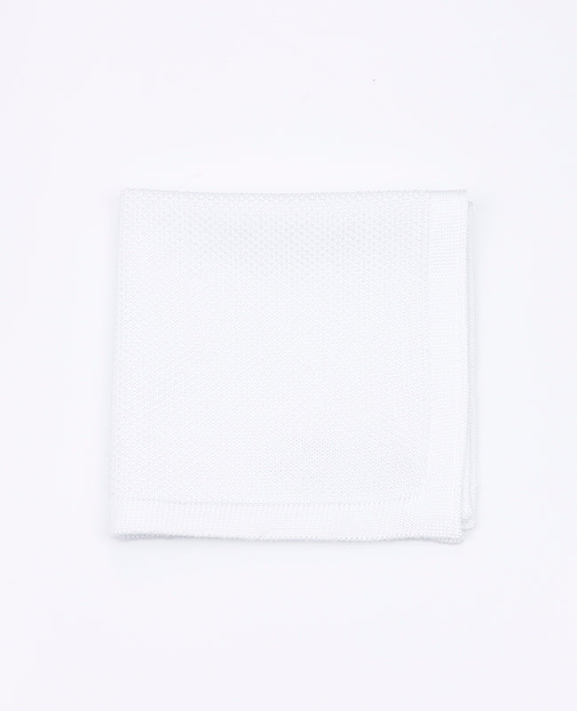 Pochette de Costume Blanc en Tricot «Léon»