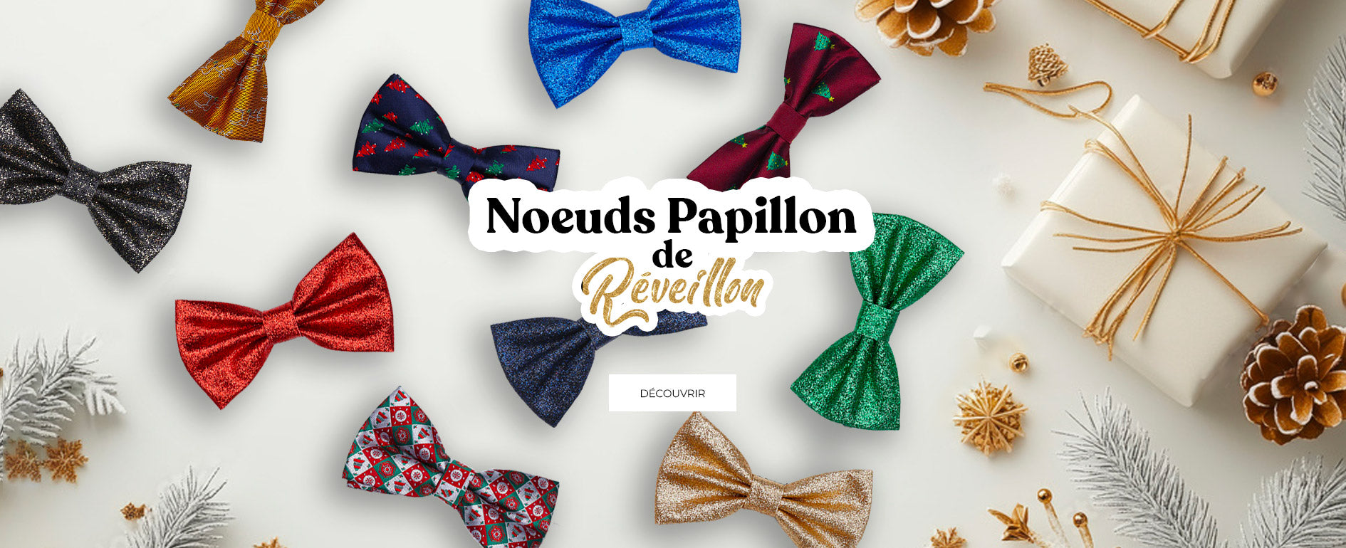 Noeud papillon reveillon noel paillettes unipap's