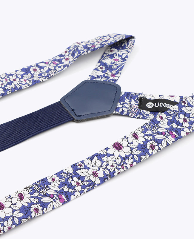 Bretelles Homme Liberty Bleu n°1 en Coton «Clovis»