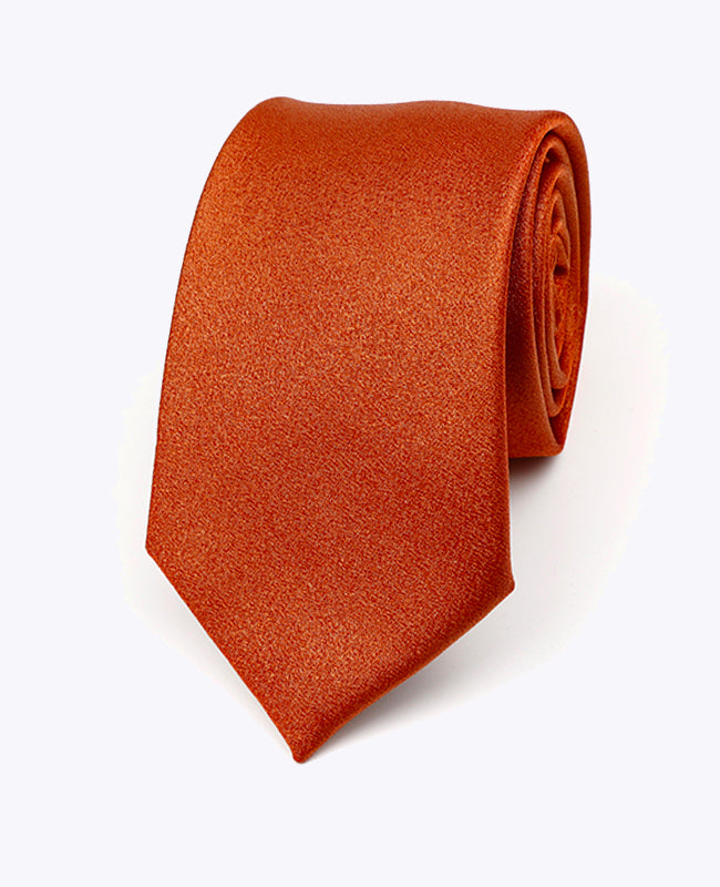 Cravate à Paillette Terracotta n°1 Homme en Polyester | Armand - Unipap's