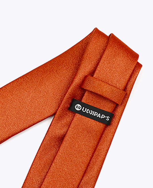 Cravate à Paillette Terracotta n°1 Homme en Polyester | Armand - Unipap's