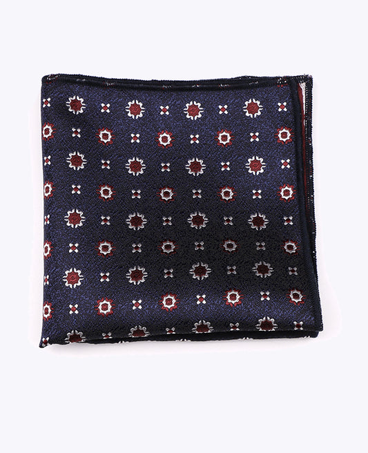 Pochette de Costume Bleu n°1 à Motifs en Polyester «Edmond»