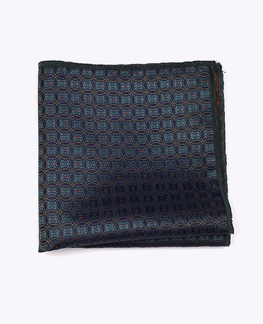 Pochette de Costume Bleu n°2 à Motifs en Polyester «Edmond»