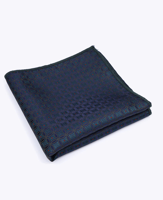 Pochette de Costume Bleu n°2 à Motifs en Polyester «Edmond»