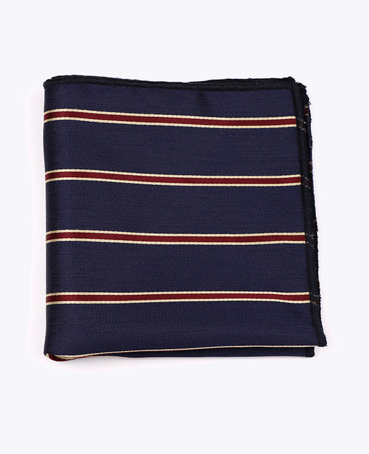 Pochette de Costume Bleu à Rayures en Polyester «Edmond»