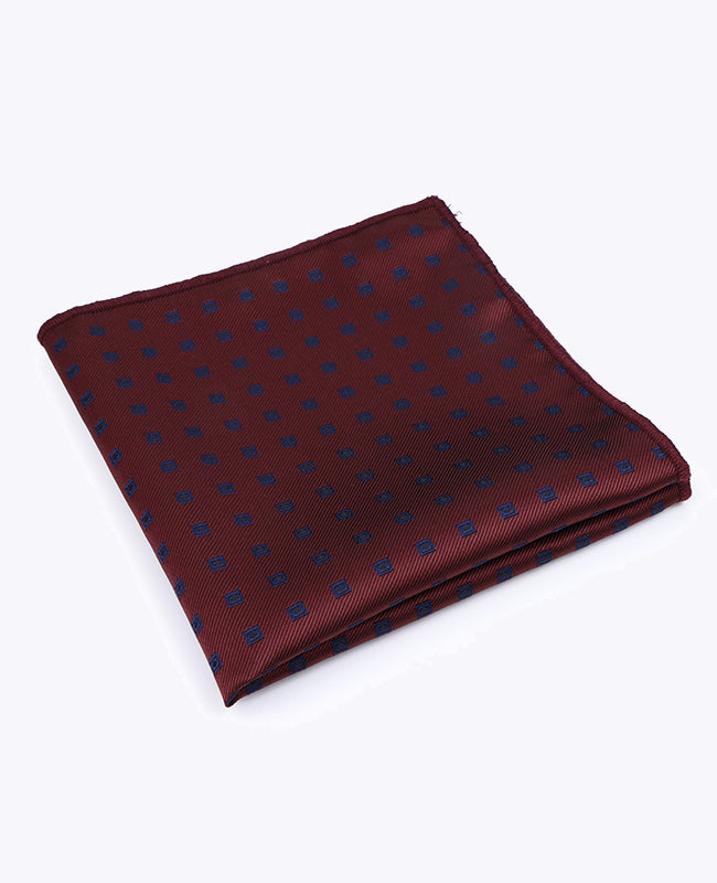 Pochette de Costume Rouge n°2 à Motifs en Polyester «Edmond»