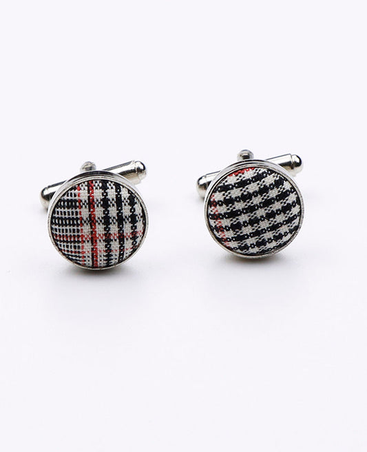 Boutons de Manchette Tartan Gris n°2 en Coton | Marcel - Unipap's