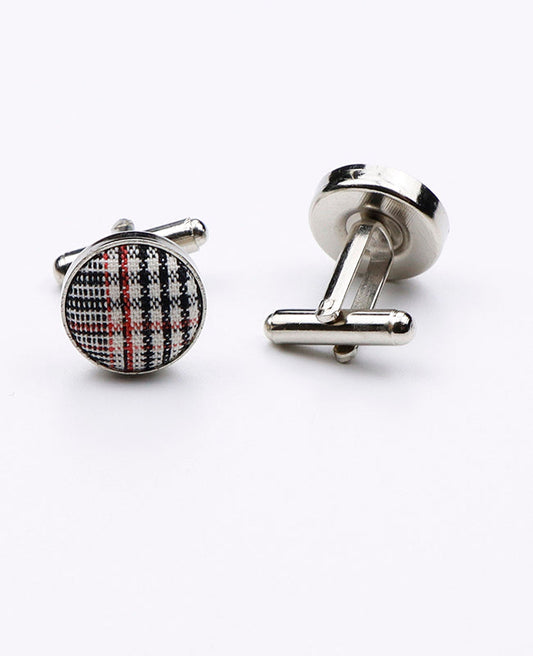 Boutons de Manchette Tartan Gris n°2 en Coton | Marcel - Unipap's