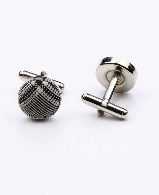 Boutons de Manchette Tartan Gris n°3 en Coton | Marcel - Unipap's