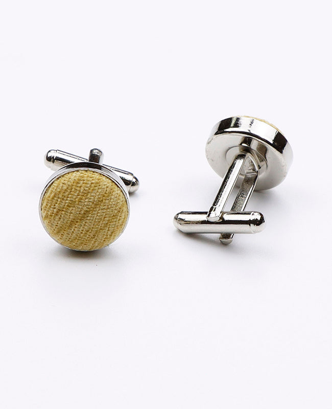 Boutons de Manchette Jaune n°1 en Polyester | Augustin - Unipap's