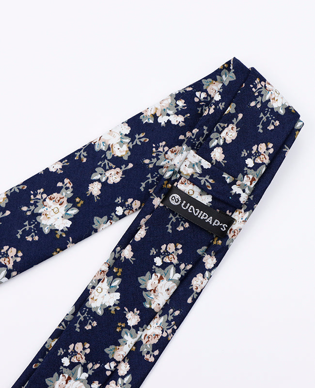 Cravate Liberty Bleu n°5 Homme en Coton | Charles - Unipap's