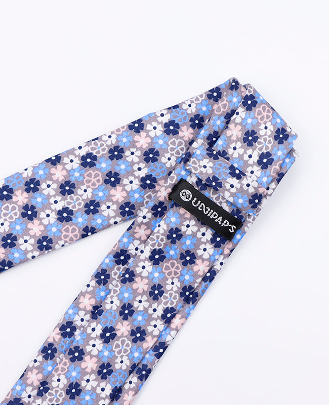 Cravate Liberty Bleu n°5 Homme en Coton | Gaspard - Unipap's