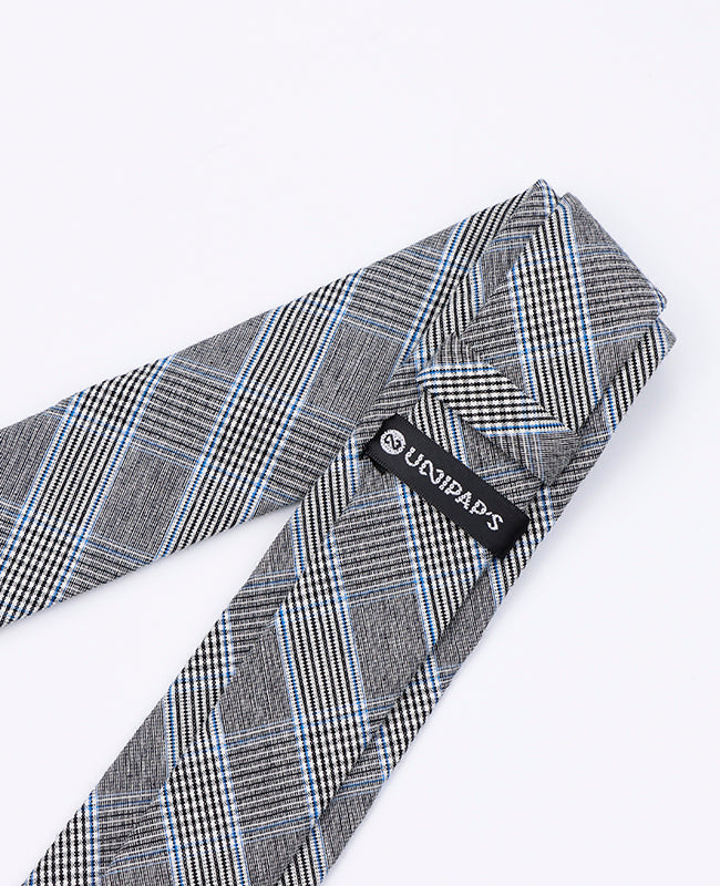 Cravate Tartan Gris n°1 Homme en Coton | Marcel - Unipap's