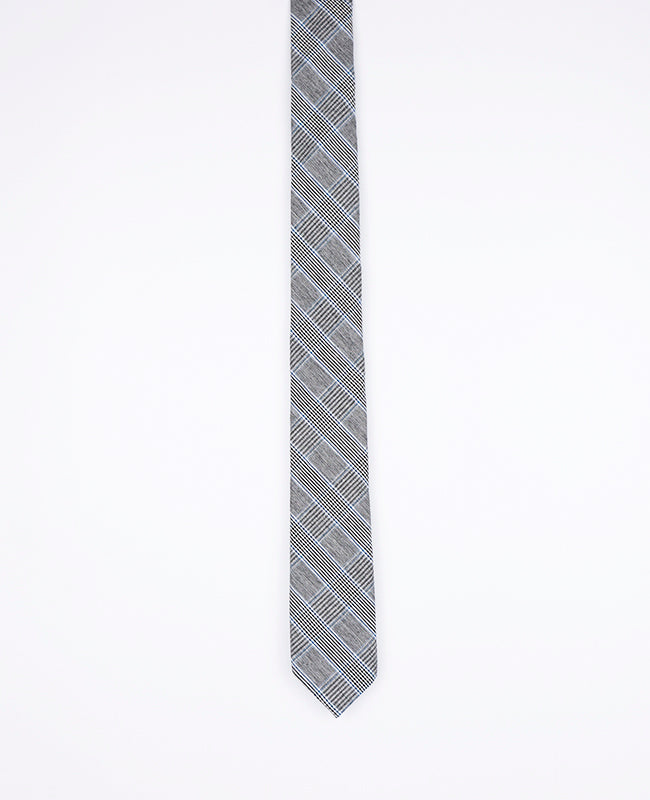 Cravate Tartan Gris n°1 Homme en Coton | Marcel - Unipap's