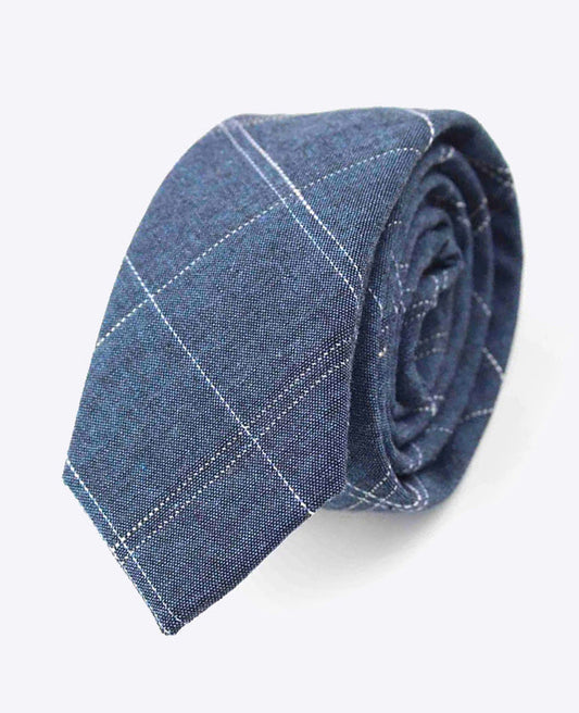 Cravate Tartan Bleu Homme en Coton | Marcel - Unipap's