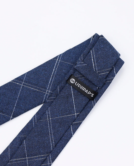 Cravate Tartan Bleu Homme en Coton | Marcel - Unipap's