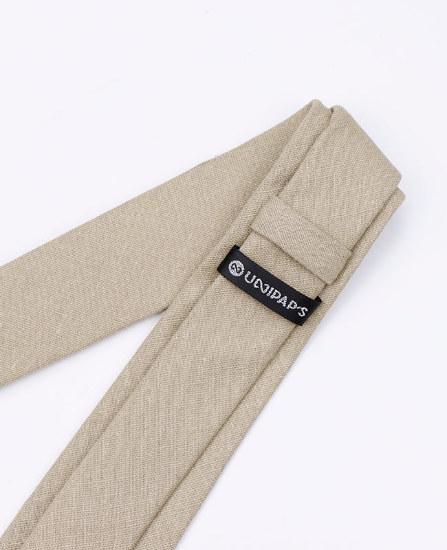 Cravate Beige n°2 Homme en Lin | Basile - Unipap's