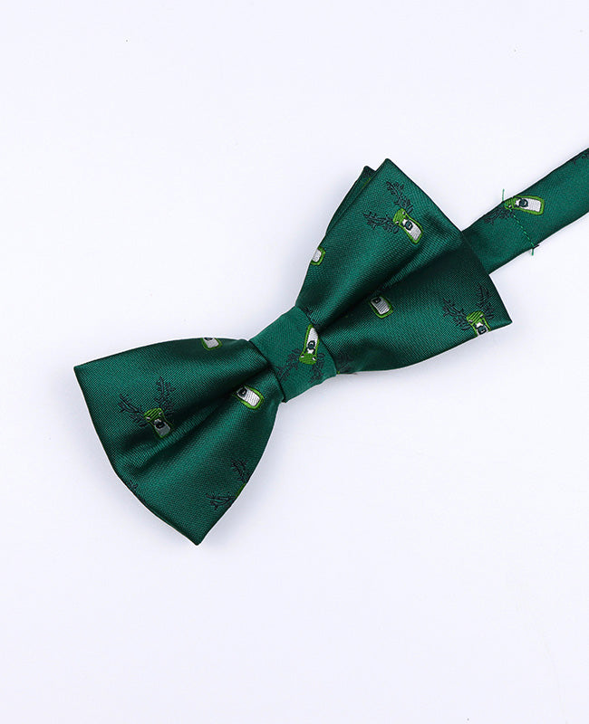 Noeud Papillon de Noël Vert n°2 Enfant en Polyester «Christmas»