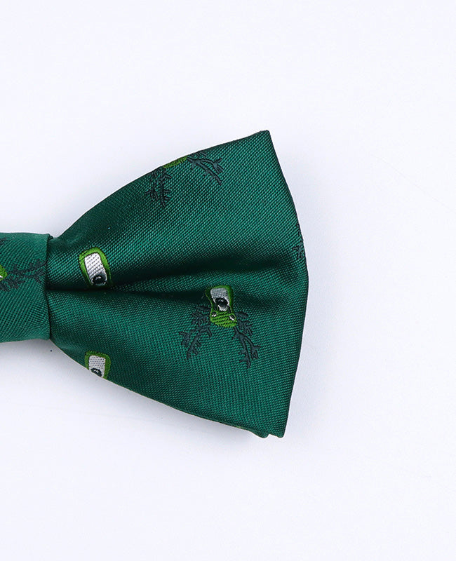 Noeud Papillon de Noël Vert n°2 Enfant en Polyester «Christmas»