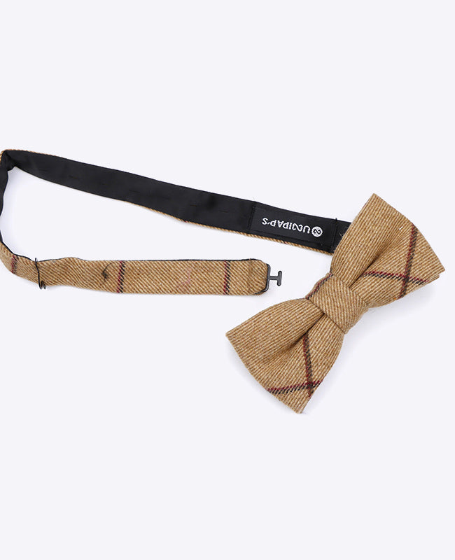 Noeud Papillon Tartan Marron n°1 Homme en Laine | Nobert - Unipap's